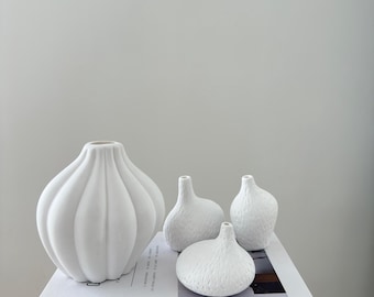 Handgemachte Steingut Vasen Set: Nordische Minimalist Wohnkultur