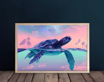Sea Turtle Poster | Sea Turtle Wall Art | Sea Turtle Digital Print | Sea Turtle Wall Art Print | Turtle Art Print | Nautical art | Turtle