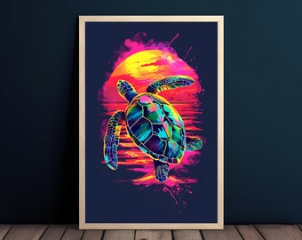 Sea Turtle Wall Art | Sea Turtle Print | Sea Turtle Digital Print | Sea Turtle Wall Art Print | Turtle Art Print | Nautical art | Sea Turtle
