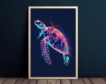 Sea Turtle Wall Art | Sea Turtle Print | Sea Turtle Digital Print | Sea Turtle Wall Art Print | Turtle Art Print | Nautical art | Sea Turtle