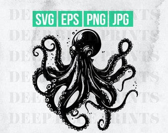 Pulpo SVG / Octpous Clip Art / Pulpo SVG / Tentáculo Clip art / Arte de Pulpo / Vector de Pulpo / Pulpo PNG / Arte Kraken