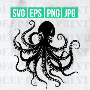 Octopus SVG | Octpous Clip Art | Octopus SVG | Tentacle Clip art | Octopus Art | Octopus Vector | Octopus PNG | Kraken Art | Octopus