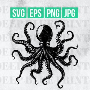 Octopus SVG | Octpous Clip Art | Octopus SVG | Tentacle Clip art | Octopus Art | Octopus Vector | Octopus PNG | Kraken Art | Octopus