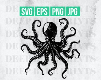 Pulpo SVG / Octpous Clip Art / Pulpo SVG / Tentáculo Clip art / Arte de Pulpo / Vector de Pulpo / Pulpo PNG / Arte Kraken / Pulpo