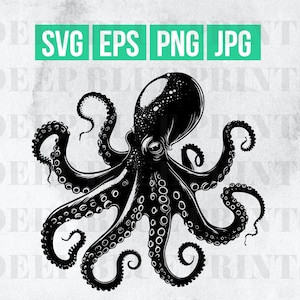 Octopus SVG | Octpous Clip Art | Octopus SVG | Tentacle Clip art | Octopus Art | Octopus Vector | Kraken Art | Octopus PNG