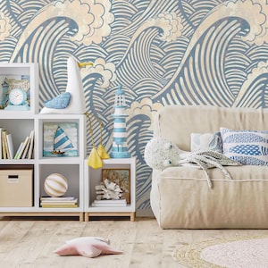 Abnehmbare Tapete Peel and Stick Tapete Wallpaper - Waves Wallpaper