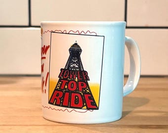 Vintage Tower Top Ride Tower World Blackpool England Kilncraft Mug