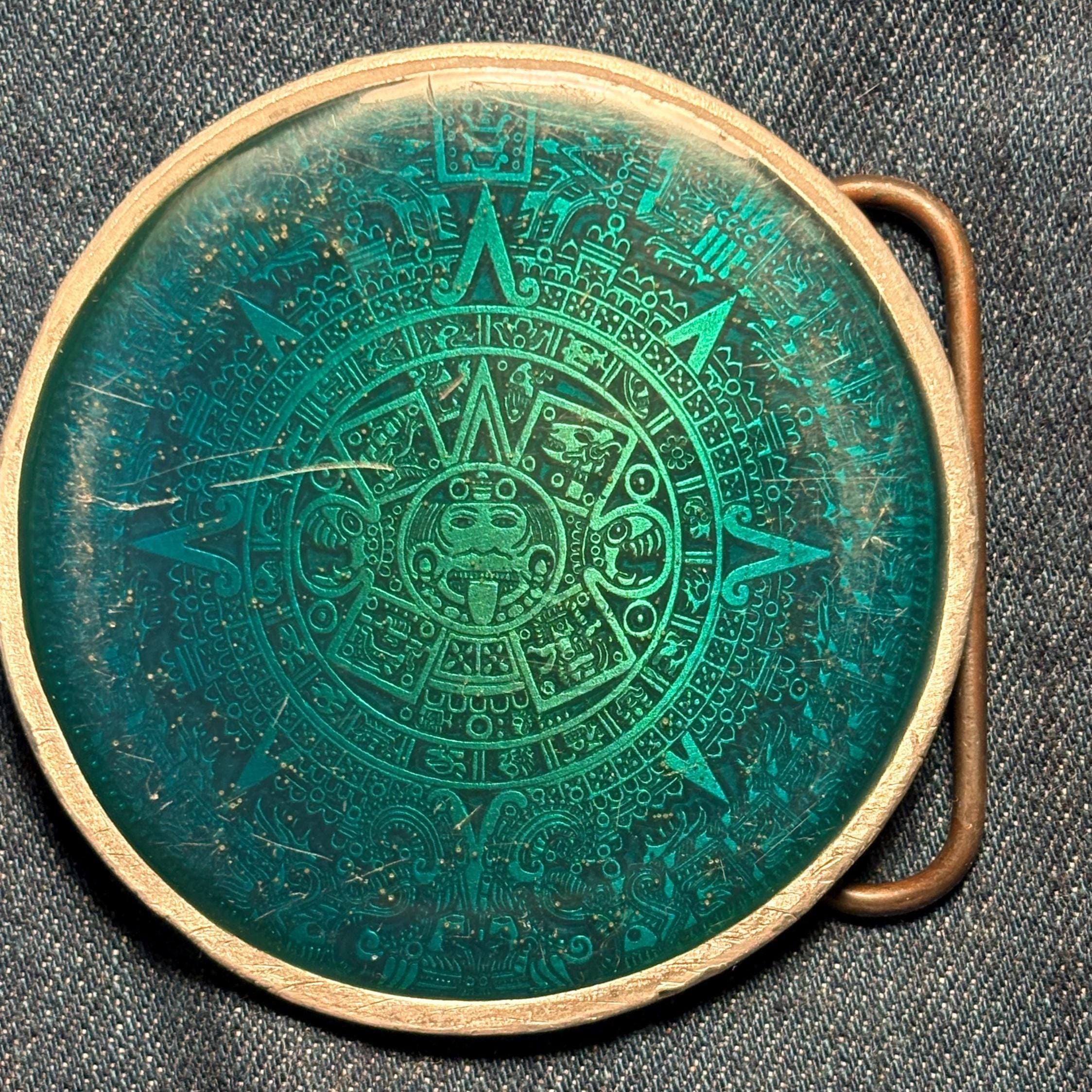 Vintage Aztec Mayan Inca Figural Belt Buckle Mayan Belt Buckle - Etsy main image 2