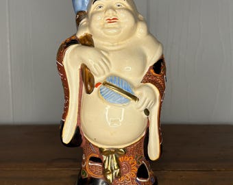Vintage Kamotsuru Porcelain Sake Decanter Seven Lucky Gods Hotei