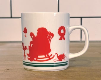 Vintage Avon 1984 Christmas Santa Silhouette Mug