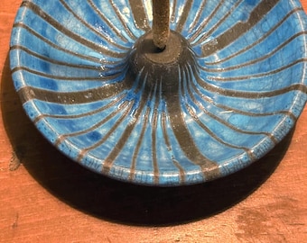 Handmade Wheel Thrown Raku Fired Incense Holder