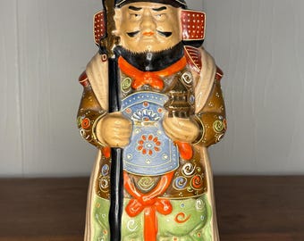 Vintage Kamotsuru Porcelain Sake Decanter Seven Lucky Gods Bishamonten