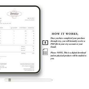 Minimalist Invoice Template, Professional Bill Design, Small Business ...
