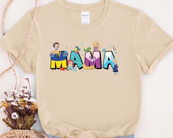 Disney Princess Mama Shirt, Mama Shirt, Gifts For Mom, Mothers Day Gift, Snowwhite, Rapunzel, Frozen, Ariel, Disneyland Shirt, Custom Shirt