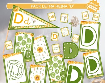 Pack Imprimible Letra Reina "D"