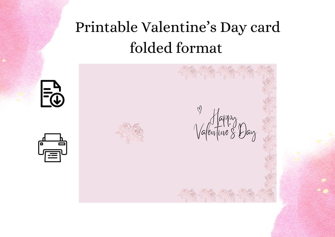 Valentine's Day Printable Card / Instant Download PDF / Printable Card ...