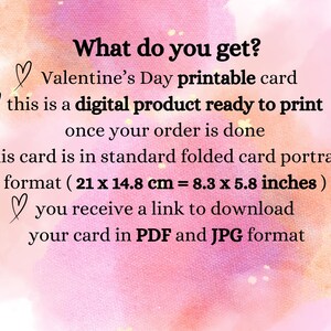 Valentine's Day Printable Card / Instant Download PDF / Printable Card ...