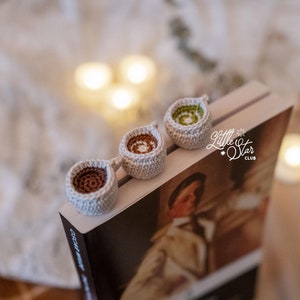Coffee Matcha Bookmark Crochet bookmark matcha crochet bookmark mini bookmark microcrochet bookmark coffee lover gift matcha lover