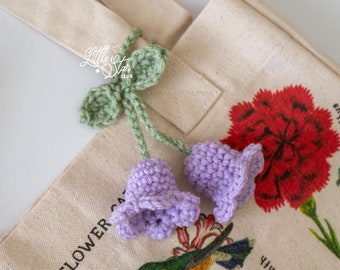 Lily of the Valley keychain bag charm headphone accessory crochet bag charm handmade lily of the valley crochet flower keychain