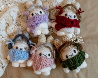 Miffy Keychain Crochet Miffy Keychain Bunny keychain miffy charm crochet miffy plushie Cozy Bunny keychain Miffy with scarf keychain