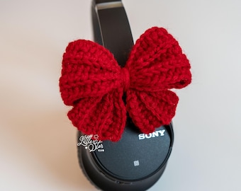 Bow Accessory Bow headphone accessory bag charm bow coquette bow crochet handmade gift for girlfriends crochet bow stocking stuffer