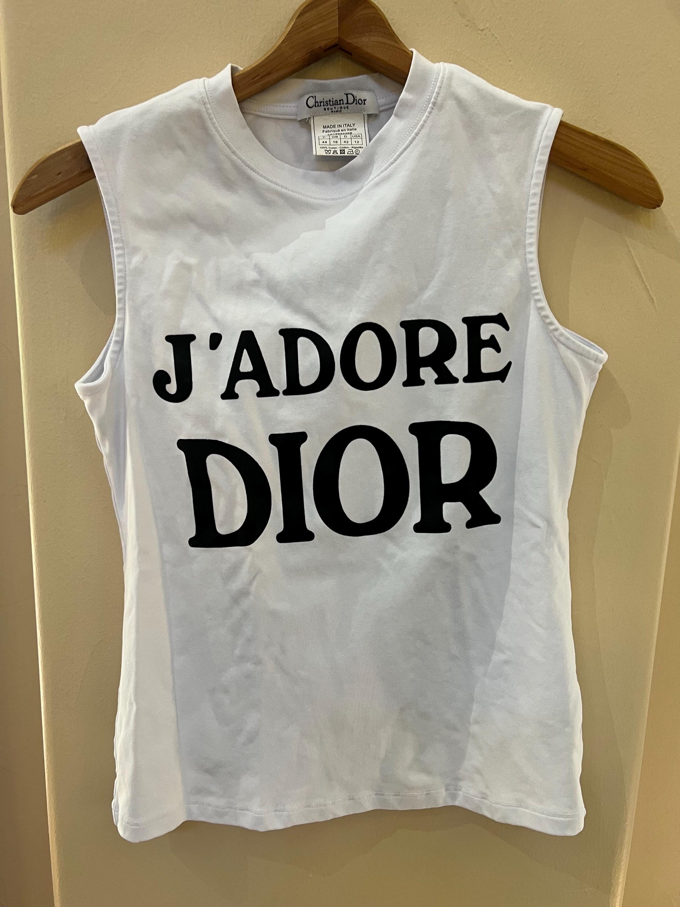 美品⭐︎本物 Christian Dior j'adore DIOR タンクトップ Christian Dior Black J'adore Dior Rhinestone Crystal Logo