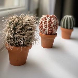 Crocheted Cactus in a Terracotta Pot,Knitted Cactus Set, Mini Cactus in a Terracotta Pot,Knitted Plant Gift,Home Gifts,Mothers Day Gift