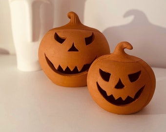 Ceramic Pumpkin,Halloween Decor,Jack O Lantern, Terracotta Pumpkin,Halloween gift,Handmade Pumpkin,Pumpkin Candle Holder,Mother’s Day Gift