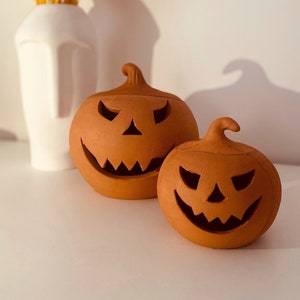 Ceramic Pumpkin,Halloween Decor,Jack O Lantern, Terracotta Pumpkin,Halloween gift,Handmade Pumpkin,Pumpkin Candle Holder,Mother’s Day Gift