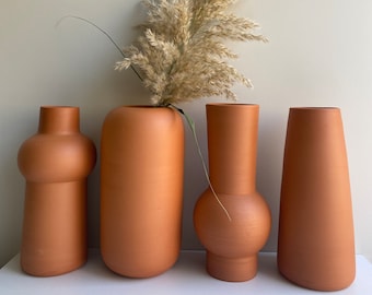 Terracotta Vase,Handmade Vase,Pottery Vase,Rustic Clay Vase,Ceramic Vase,Bohem Decor Vases,Dried Flower Vase,Home Gift,Mother’s Day Gift.