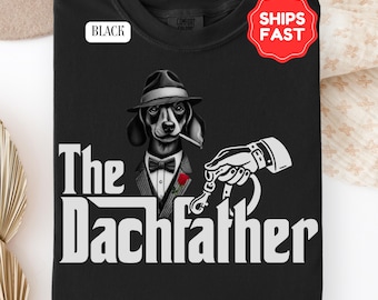 Dachshund Comfort Colors Shirt The Dachfather Vintage Wiener Dog Lover TShirt Weenie Dad T-Shirt Doxie Club Sausage Dog Gift for Him