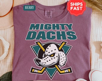 Dachshund Comfort Colors Shirt Vintage The Mighty Dachs TShirt Funny Weiner Dog Gift for Mom Dad Weenie Doxie Mom T-Shirt Gift