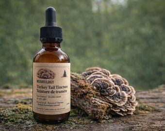 Turkey Tail Tincture Dual Extract | Immune & Gut Support | Mushroom Extract | Adaptogen | Herbal Supplement | Small Batch Canada