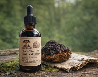 Chaga Mushroom Tincture Dual Extract | Immune Support | Antioxidant Rich | Adaptogen | Herbal Extract | Small Batch Canada