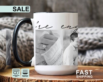 She Said Yes | Personalized Engaged Mug with Custom Photo and Date | Perfect Gift for the Happy Couple