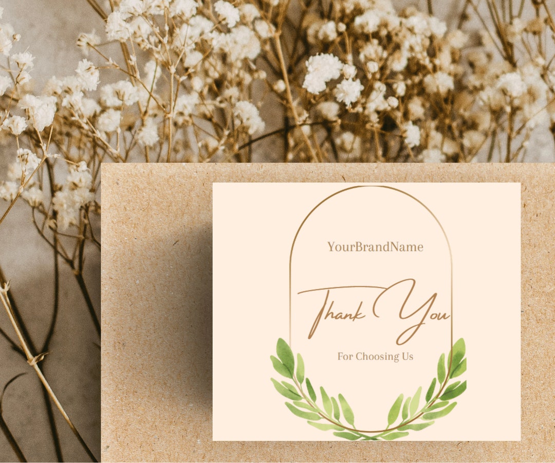 Editable Thank You Card Template for Small Business Customizable ...