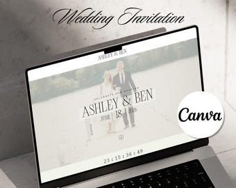 Wedding Website Templates | Trackable RSVP, Countdown Timer (Canva Template Digital Download