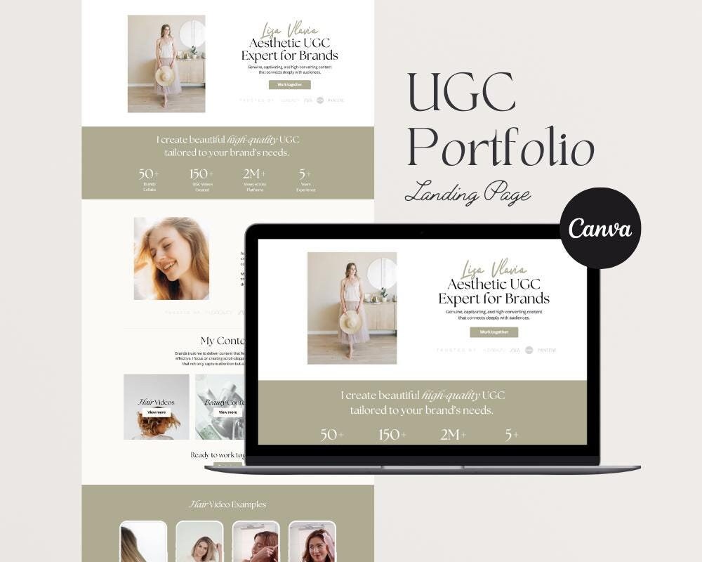 UGC Website Template, Ugc Portfolio Template, Ugc Canva Template, Ugc ...