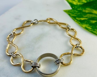 I Think Of Angels | 14k Gold Fill Sterling Silver Wedding Band Bracelet