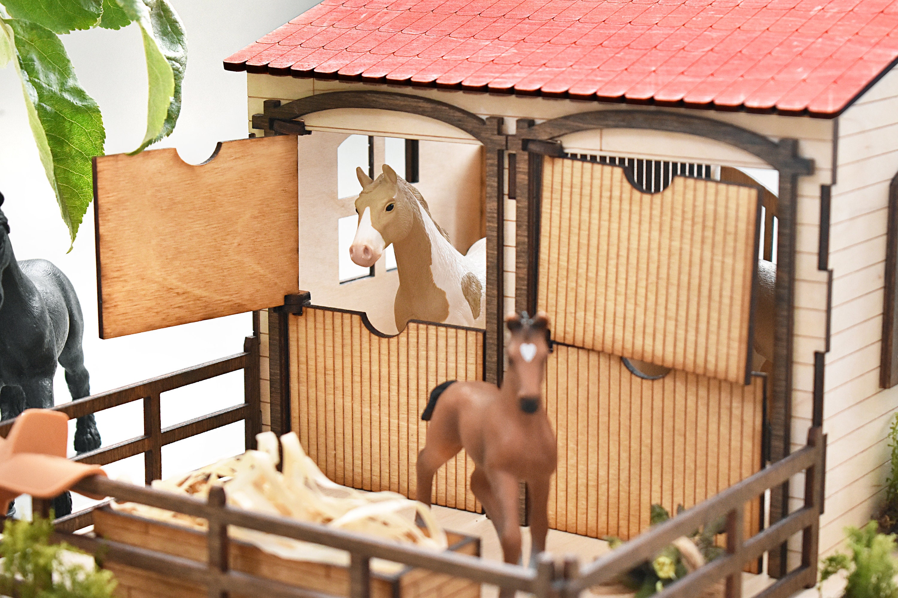 Handmade Wooden Horse Barn Toy Kids Birthday Gift Custom Name Customize