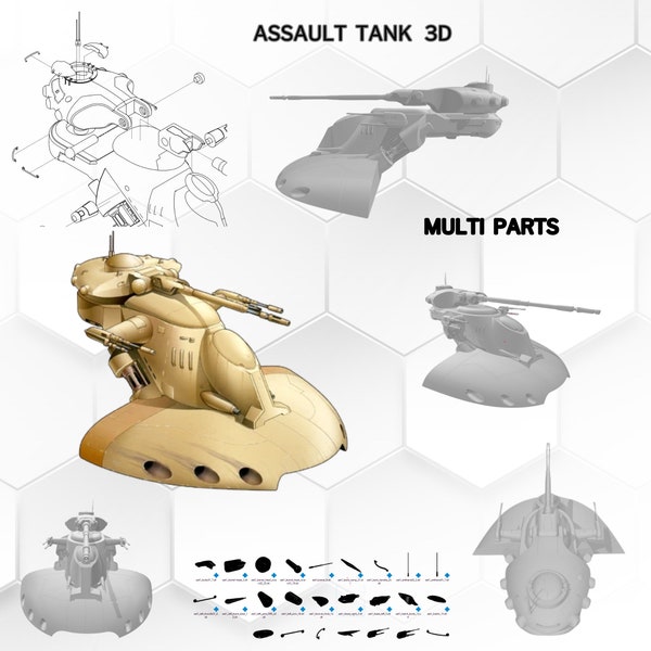 Star Wars AAT ASSAULT TANK 3D Print Model Multi Parts
