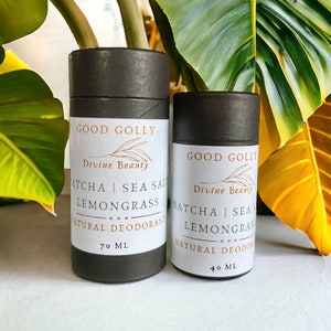 Organic matcha + lemongrass deodorant stick | aluminum free | sensitive skin | moisturizing | all natural | biodegradable | fresh smell