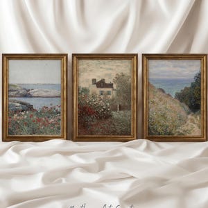 Vintage Summer Gallery Wall Set: Coastal Landscape Set Of 3 Prints imagen 1