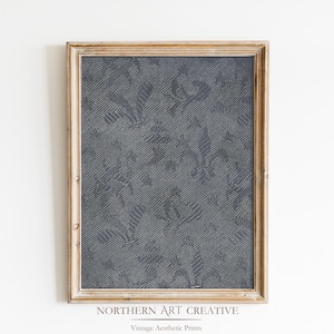 Blue Textile Wall Art Vintage French Tapestry Print Rug Pattern Wall Decor Vintage Textile Printable Wall Art Antique Tapestry Print