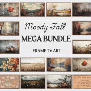 Moody Fall Frame TV Art Bundle Of 18 Autumn Farmhouse Landscape Paintings Rusty Leaves Vintage Decor Frame TV Art Set Of 18 Digital Download