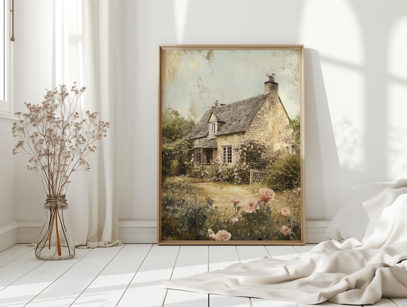 Cottage Garden Print, English Countryside Landscape (Downloadable Art) image 9