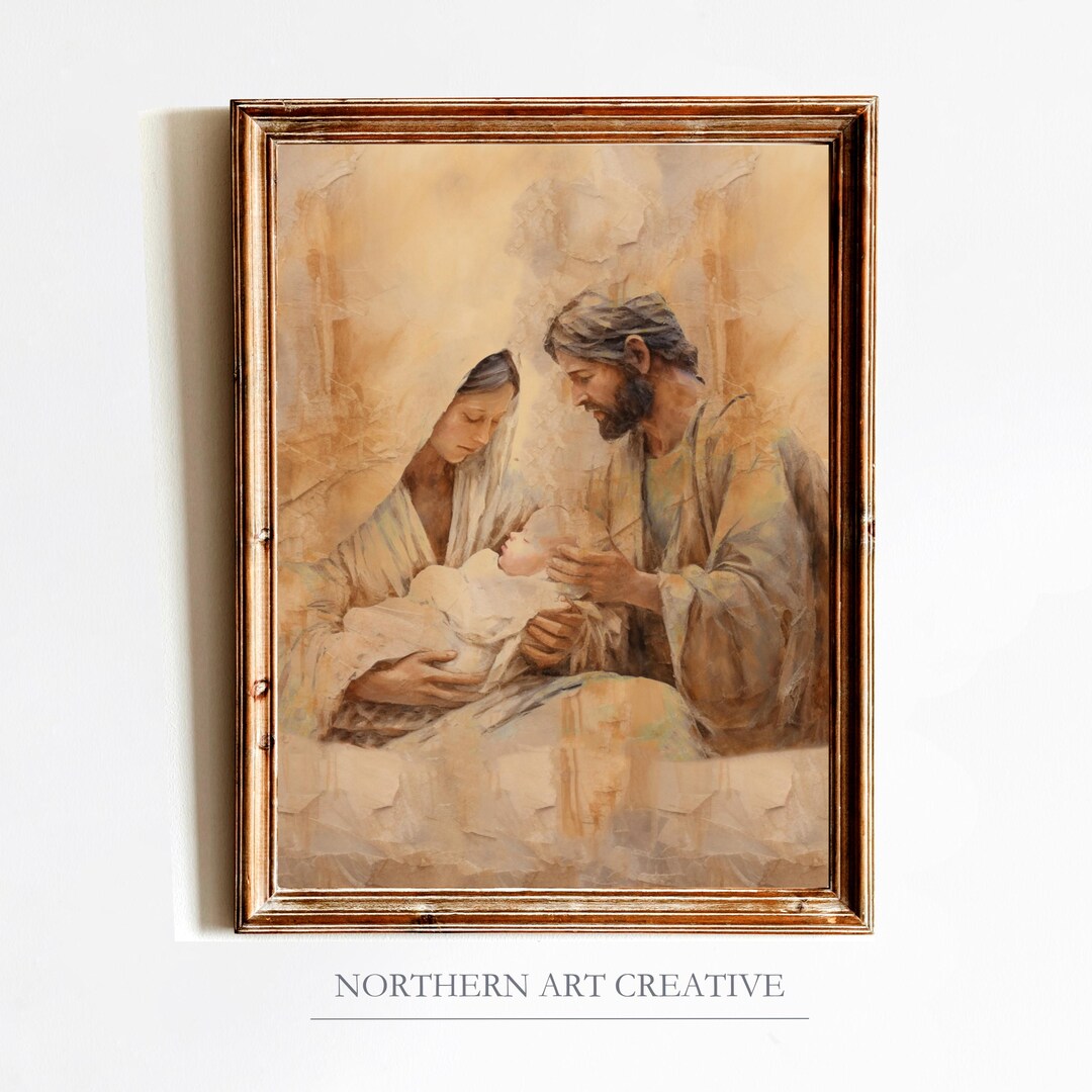 Nativity Scene Scripture PRINTABLE Nativity Scene Bible Verse Christmas Print Jesus Christ Home ...