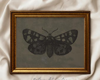 Vintage Butterfly Print: Tapped Olive Green Cottagecore Decor (Printable Wall Art)