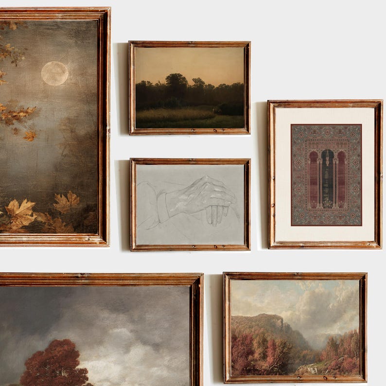 Vintage Fall Gallery Wall Set Antique Autumn Prints Set of 9 Vintage ...