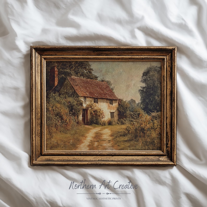 Fall Cottagecore Decor Autumn Print Rustic Fall Artwork Vintage Fall Farmhouse Decor Fall Printable Wall Art Autumn Landscape Wall Decor imagen 1